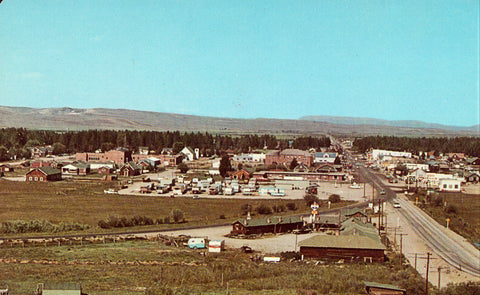 Vintage Postcard Front.Panoramic View of Pinedale,Wyoming.Buy Postcards Here