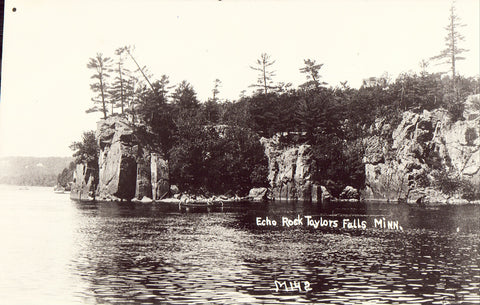 Front of real photo postcard. Echo Rock - Taylors Falls,Minnesota