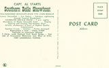 Back of vintage postcard.Capt. Al Starts Southern Belle Showboat - Fort Lauderdale,Florida