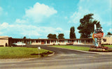 Plaza Motel - Bryan,Ohio.Front view of vintage postcard