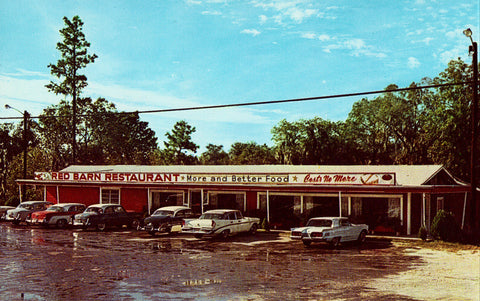 Red Barn Restaurant - Lake City,Florida.Front of vintage postcard