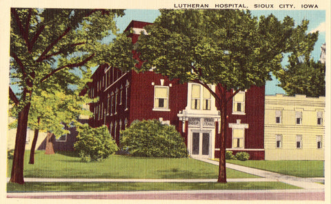 Lutheran Hospital - Sioux City,Iowa.Linen Postcard Front