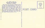 Linen postcard back.Inner Court of Ringling Art Museum - Sarasota,Florida