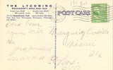 The Lycoming - Williamsport,Pennsylvania.Linen postcard back
