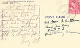 Linen postcard back.Fort Adams across Brenton's Cove - Newport,Rhode Island