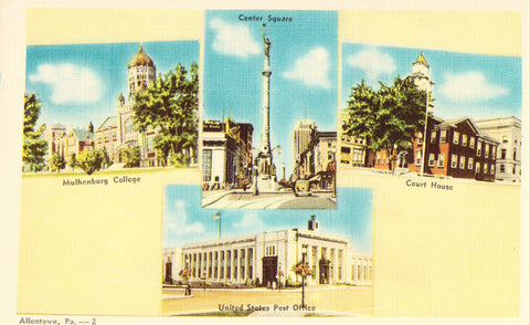 Front of Multi View Postcard of Allentown,Pennsylvania