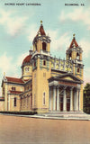 Linen postcard front Sacred Heart Cathedral - Richmond,Virginia