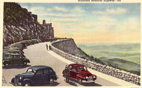 Linen Postcard Front - Whiteface Memorial Highway - Lake Placid,N.Y.