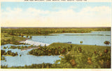 Linen postcard front Dam and Spillway,Lake Worth - Fort Worth,Texas