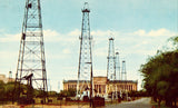 Oil Derricks,State Capitol Building - Oklahoma City,Oklahoma.Vintage postcard front