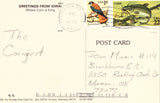 Vintage postcard back.Greetings from Iowa Postcard - Rows of Corn