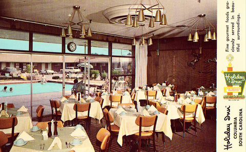 Vintage Postcard Front - Interior - Holiday Inn - Columbia,South Carolina