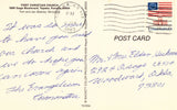 Vintage postcard back First Baptist Church - Topeka,Kansas