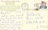 Vintage postcard back Howard Johnson's Motor Lodge - Bloomington,Indiana