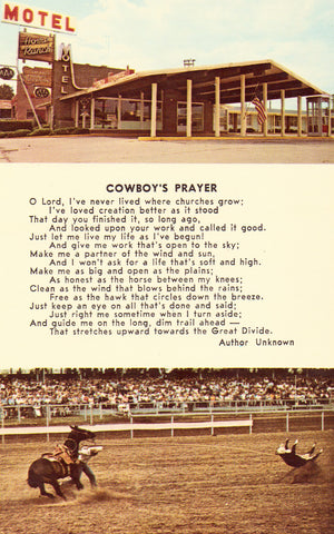 Vintage Postcard Front - Cowboy's Prayer