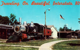 Vintage postcard front 1889 Baldwin Locomotive at Pioneer Village - Minden,Nebraska