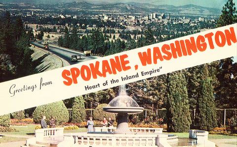 Vintage Postcard Front - Greetings from Spokane,Washington