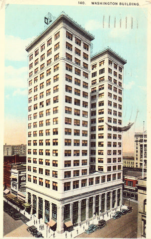 Old postcard front Washington Building - Tacoma,Washington