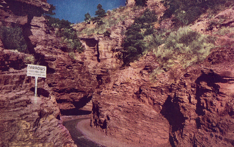 The Narrows,Entrance to Williams Canon above Manitou Springs,Colorado.Vintage postcard front
