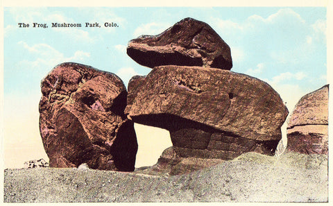Vintage postcard front The Frog,Mushroom Park - Colorado