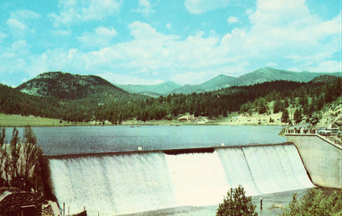 Evergreen Dam and Lake on Bear Creek in Denver Mountain Parks - Colorado.Vintage postcard front