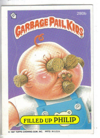 Garbage Pail Kids 1987 #280b Filled Up Philip Garbage Pail Kids