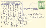 Linen postcard back Fish Creek Falls - Steamboat Springs - Colorado