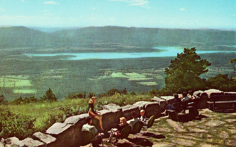 Vintage postcard front.Scenic View on Mt. Magazine near Paris,Arkansas