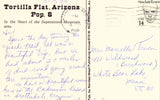 Vintage Postcard Back of Tortilla Flat,Arizona