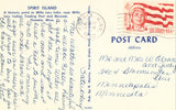 Vintage postcard back.Spirit Island in Mille Lacs Lake - Onamia,Minnesota