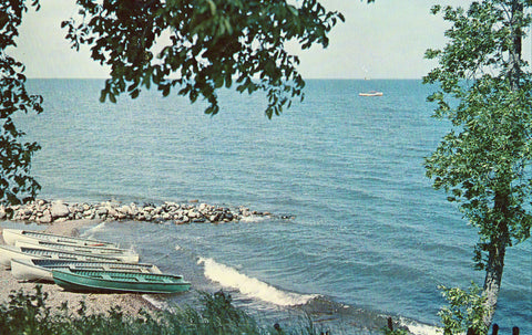 Vintage postcard front.Spirit Island in Mille Lacs Lake - Onamia,Minnesota
