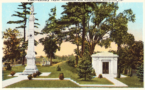 Vintage postcard front.Zachary Taylor Monument and Mausoleum - Louisville,Kentucky
