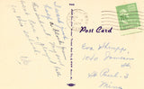 Linen postcard back.Leavenworth Senior High School - Leavenworth,Kansas