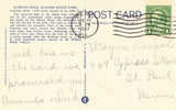 Linen postcard back.Horseshoe Falls - Starved Rock State Park - Illinois