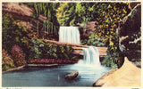 Linen postcard front. Horseshoe Falls - Starved Rock State Park - Illinois