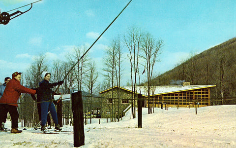 Vintage postcard front Ski-Tow at Denton Hill - Pennsylvania