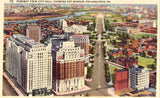 Parkway from City Hall - Philadelphia,Pennsylvania Linen postcard front