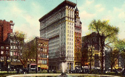 Union Square - New York City Vintage Postcard Front