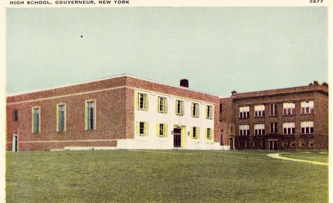 High School - Gouverneur,New York. Vintage postcard front