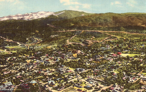 Air View of Santa Fe,New Mexico Linen Postcard Front