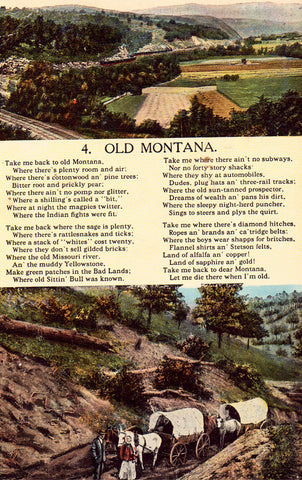 Vintage Postcard Front - Old Montana