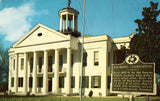Vintage postcard front. Raymond Courthouse - Raymond,Mississippi
