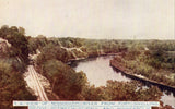 Old postcard front. View of Mississippi River from Fort Snelling Bridge - Minnesota
