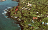 Vintage postcard front. Aerial View of Kailua-Kona,Hawaii