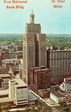 Vintage postcard front. First National Bank Building - St. Paul,Minnesota