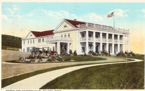 Vintage postcard front. Northland Country Club - Duluth,Minnesota