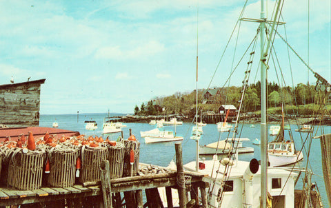 Vintage Postcard Front - A Peaceful Cove - Maine