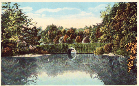 Vintage Postcard Front. Erskine Lake on Lynn Road - Tryon,North Carolina
