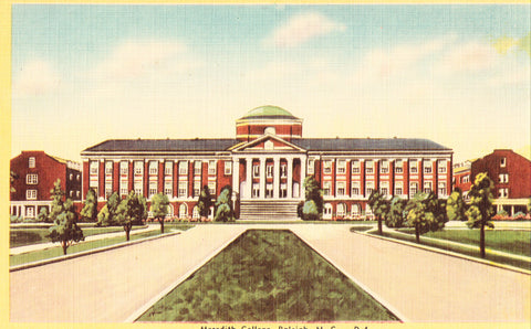 Linen postcard front. Meredith College - Raleigh,North Carolina