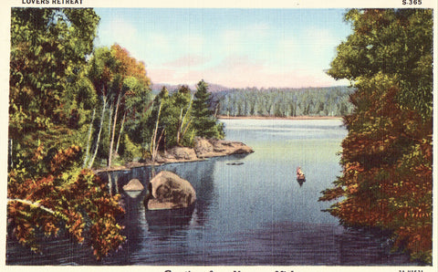 Linen Postcard Front - Grettings from Norway,michigan